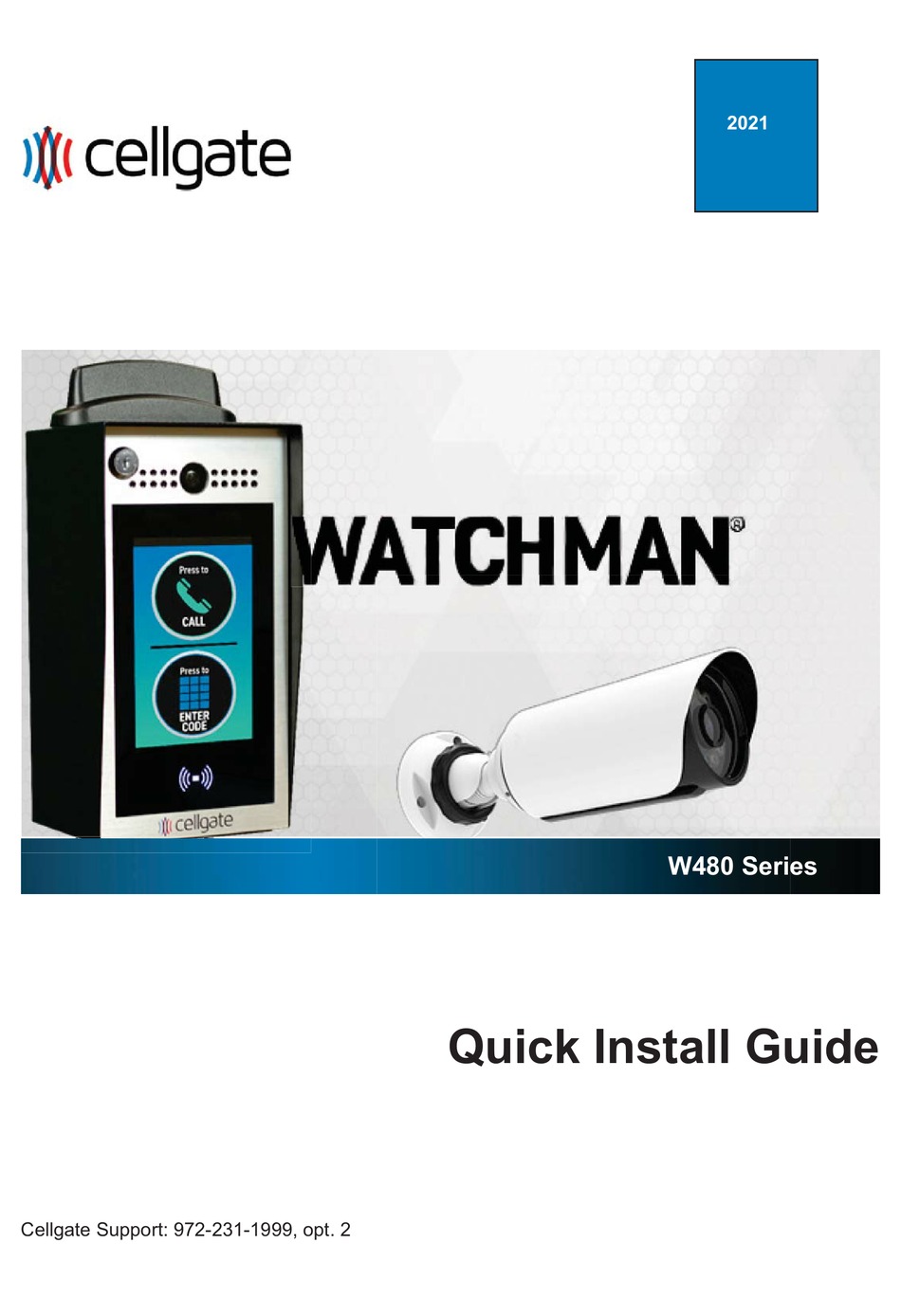 CELLGATE WATCHMAN W480 SERIES QUICK INSTALL MANUAL Pdf Download