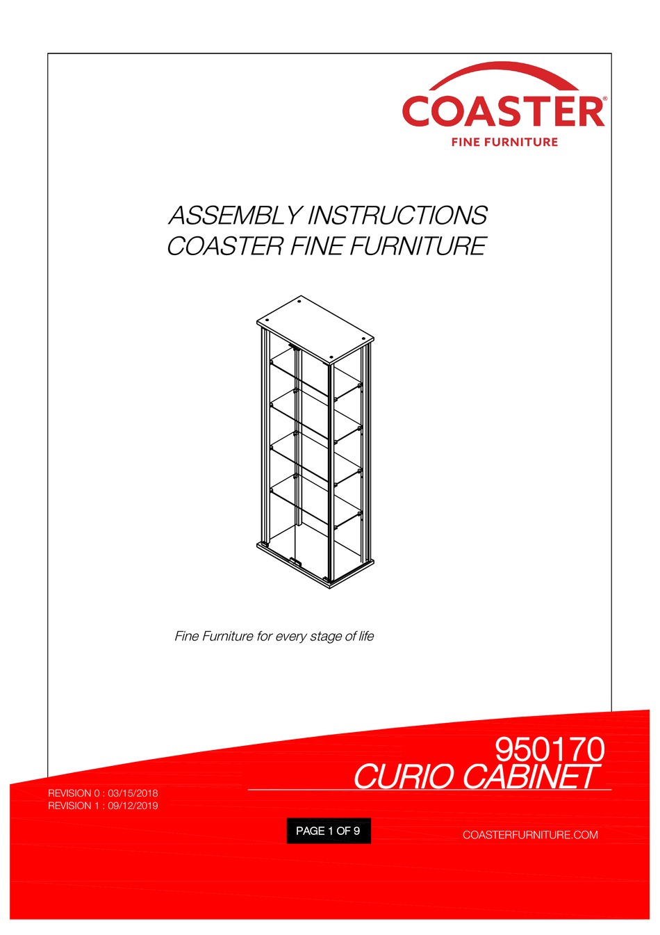 COASTER 950170 ASSEMBLY INSTRUCTIONS MANUAL Pdf Download ManualsLib