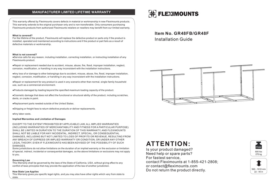 FLEXIMOUNTS GR48FB INSTALLATION MANUAL Pdf Download ManualsLib