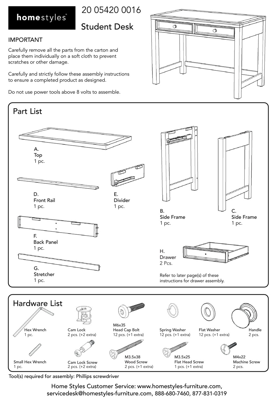 HOMESTYLES 20 05420 0016 QUICK START MANUAL Pdf Download ManualsLib