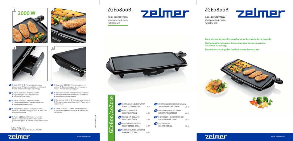 ZELMER ZGE0800B USER MANUAL Pdf Download | ManualsLib