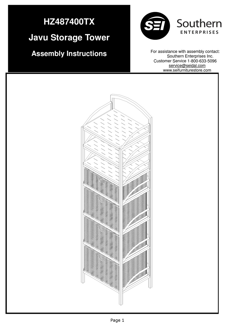 SEI HZ487400TX ASSEMBLY INSTRUCTIONS MANUAL Pdf Download ManualsLib