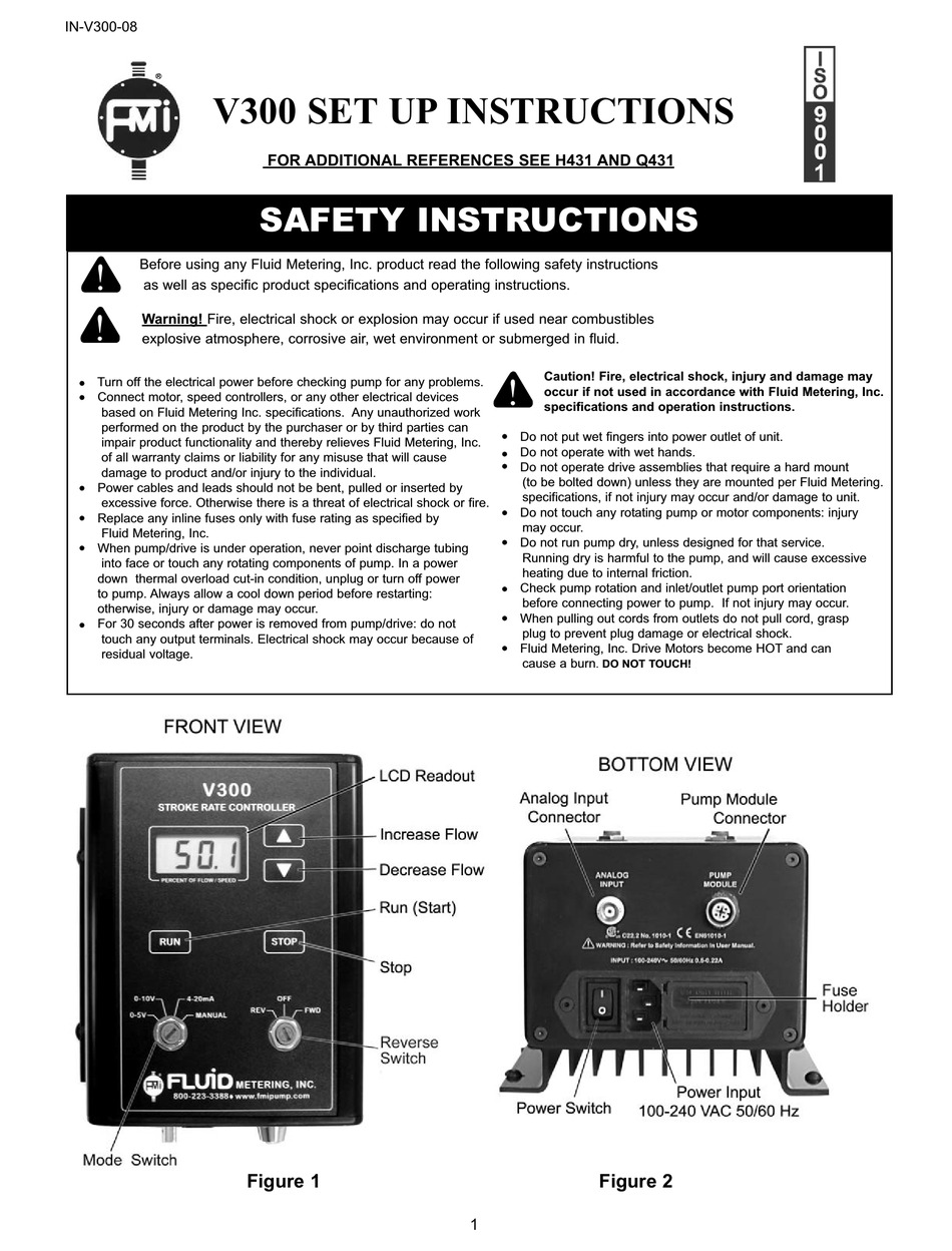 FMI V300 SETUP INSTRUCTIONS Pdf Download | ManualsLib