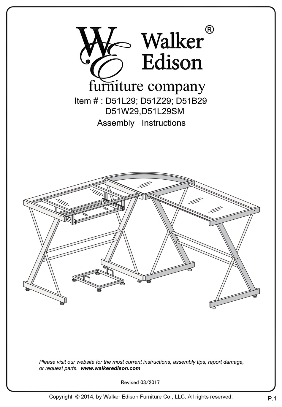 WALKER EDISON D51L29 ASSEMBLY INSTRUCTIONS MANUAL Pdf Download ManualsLib