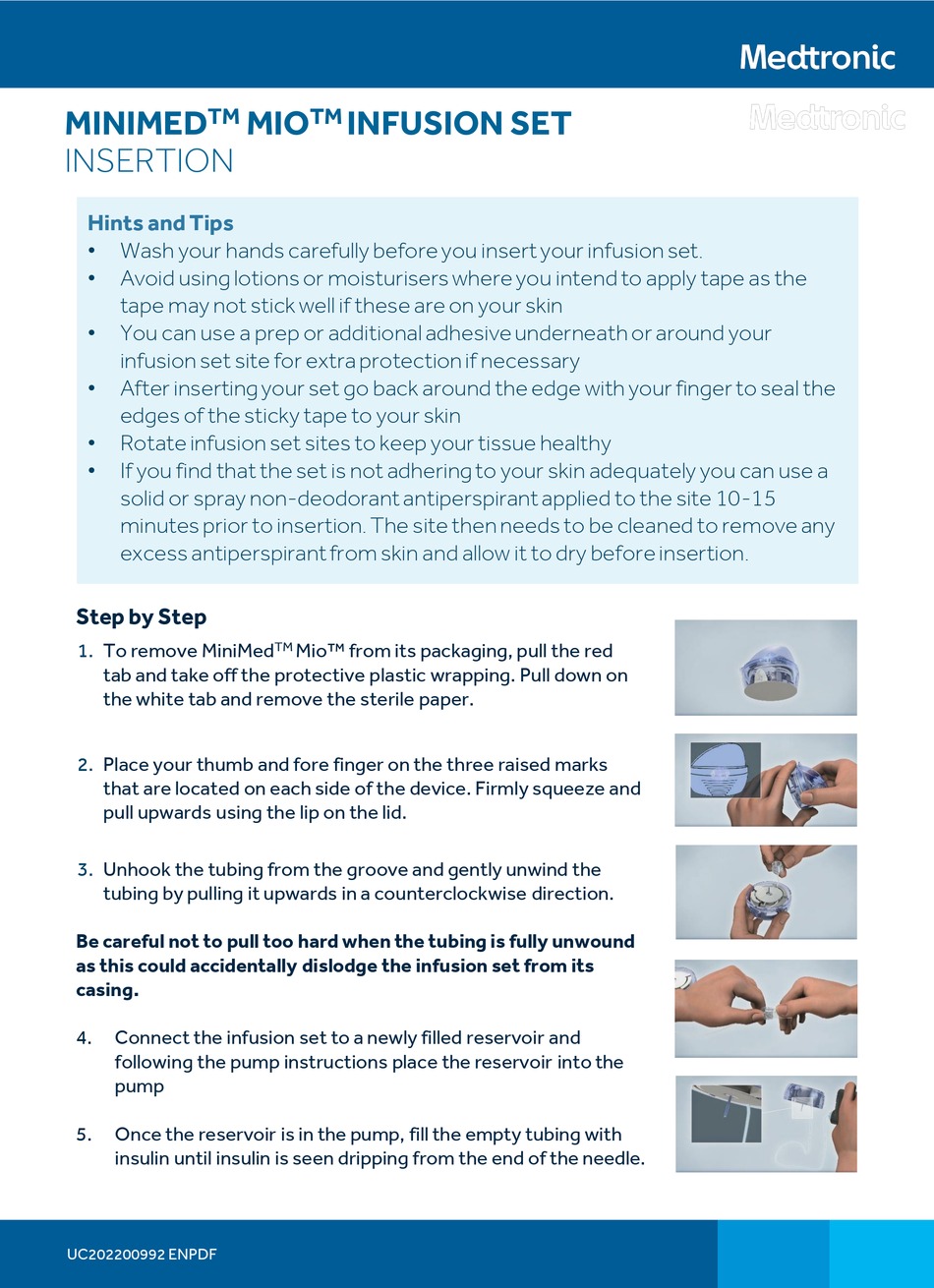 MEDTRONIC MINIMED MIO QUICK START MANUAL Pdf Download ManualsLib
