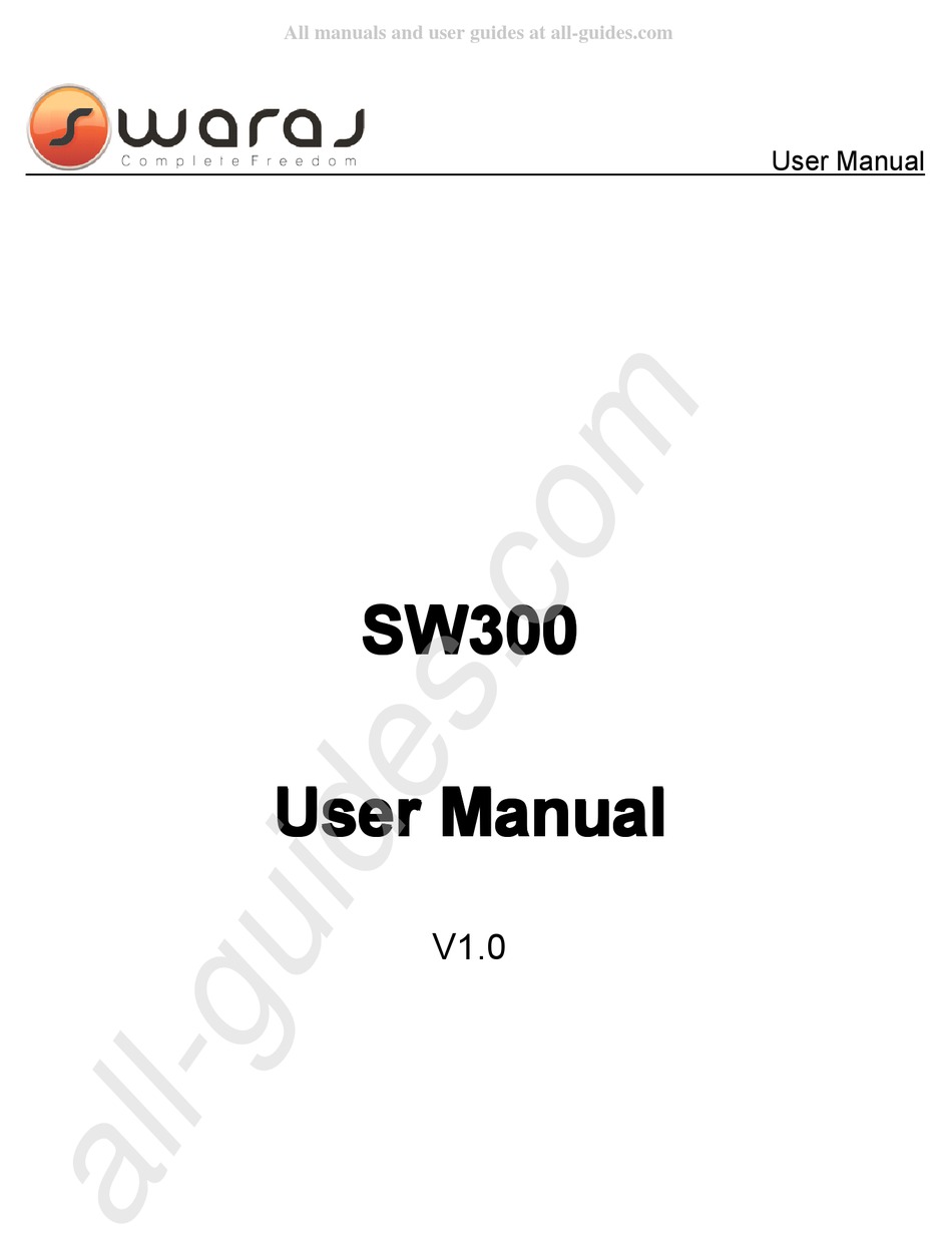 SWARAJ SW300 USER MANUAL Pdf Download ManualsLib