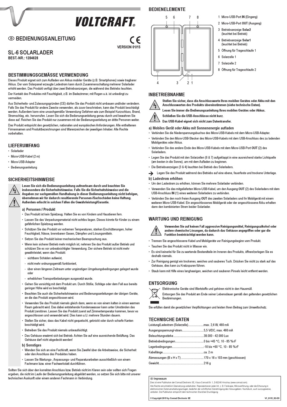 VOLTCRAFT SL-6 OPERATING INSTRUCTIONS Pdf Download | ManualsLib