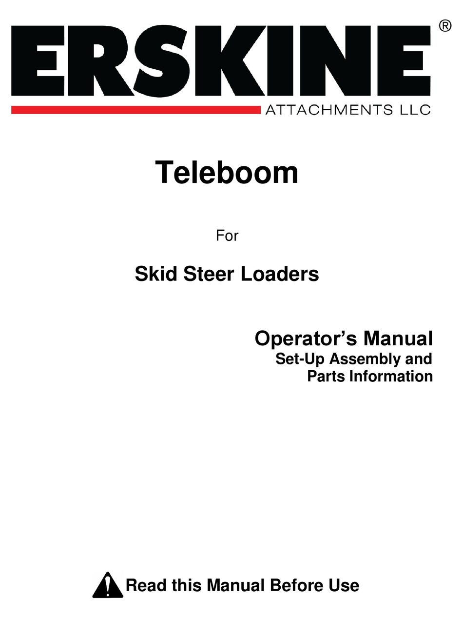 ERSKINE ATTACHMENTS HB 18 OPERATOR'S MANUAL Pdf Download ManualsLib