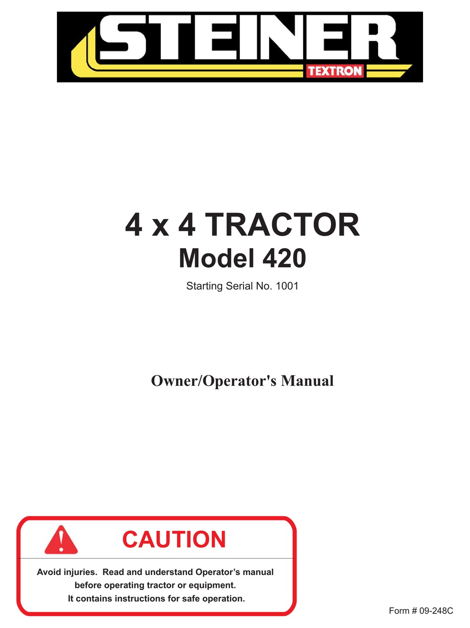 TEXTRON STEINER 420 OWNER'S/OPERATOR'S MANUAL Pdf Download ManualsLib