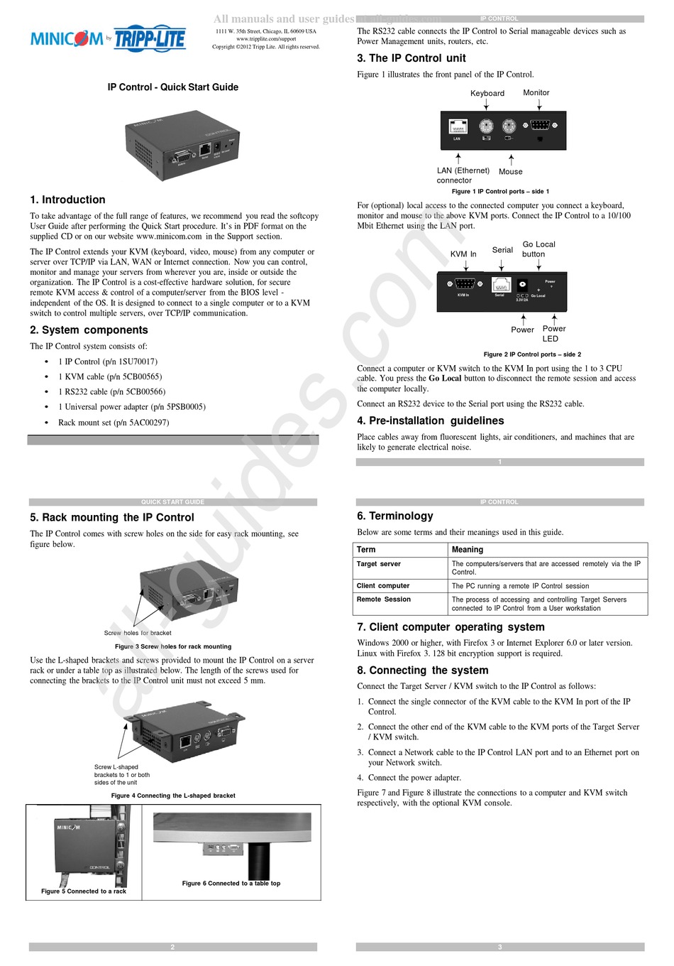TRIPPLITE IP CONTROL QUICK START MANUAL Pdf Download ManualsLib