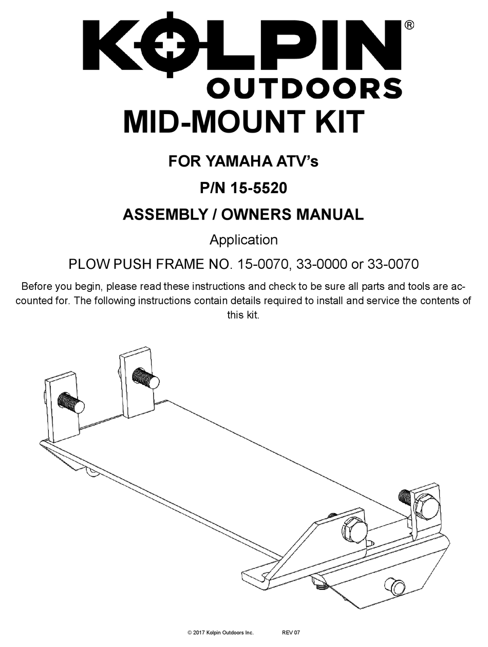 KOLPIN OUTDOORS 155520 ASSEMBLY & OWNERS MANUAL Pdf Download ManualsLib