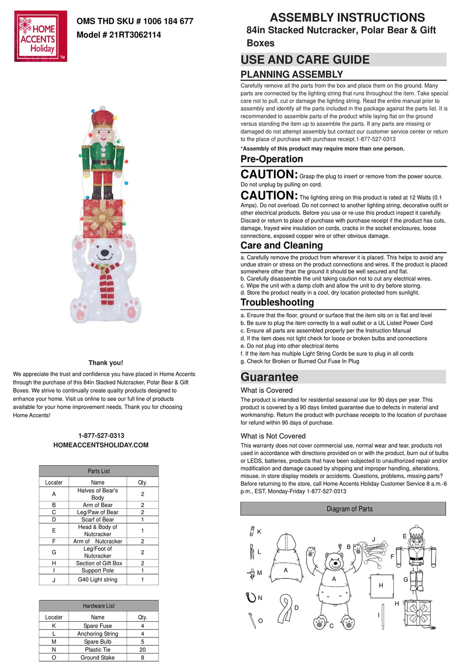 HOME ACCENTS HOLIDAY 21RT3062114 ASSEMBLY INSTRUCTIONS Pdf Download   Home Accents Holiday 21rt3062114 