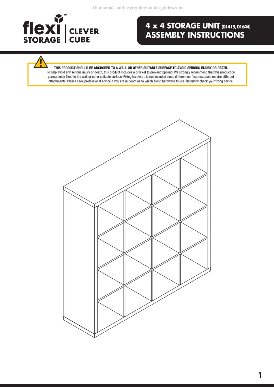 FLEXI STORAGE CLEVER CUBE 01415 ASSEMBLY INSTRUCTIONS Pdf Download