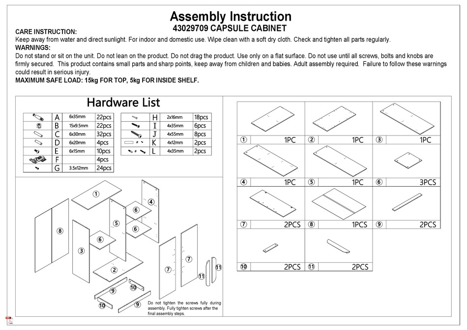 KMART 43029709 ASSEMBLY INSTRUCTION Pdf Download ManualsLib