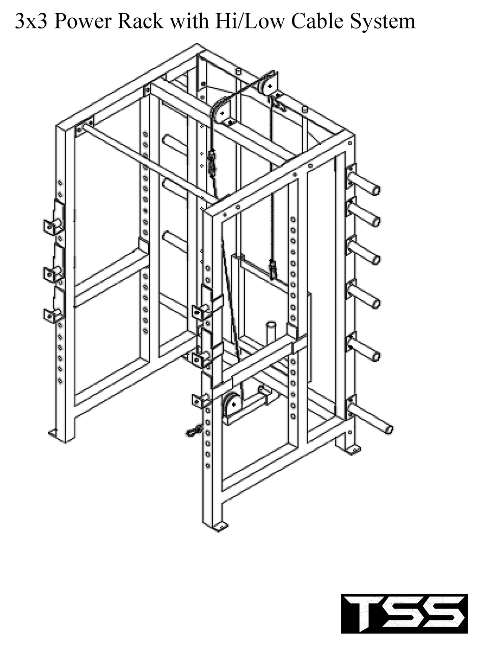 TSS 3X3 POWER RACK WITH HI/LOW CABLE SYSTEM ASSEMBLY INSTRUCTIONS MANUAL Pdf Download ManualsLib