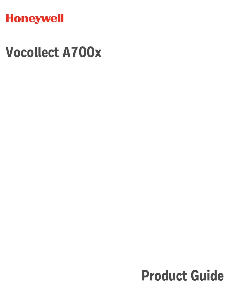 HONEYWELL VOCOLLECT A700 SERIES PRODUCT MANUAL Pdf Download