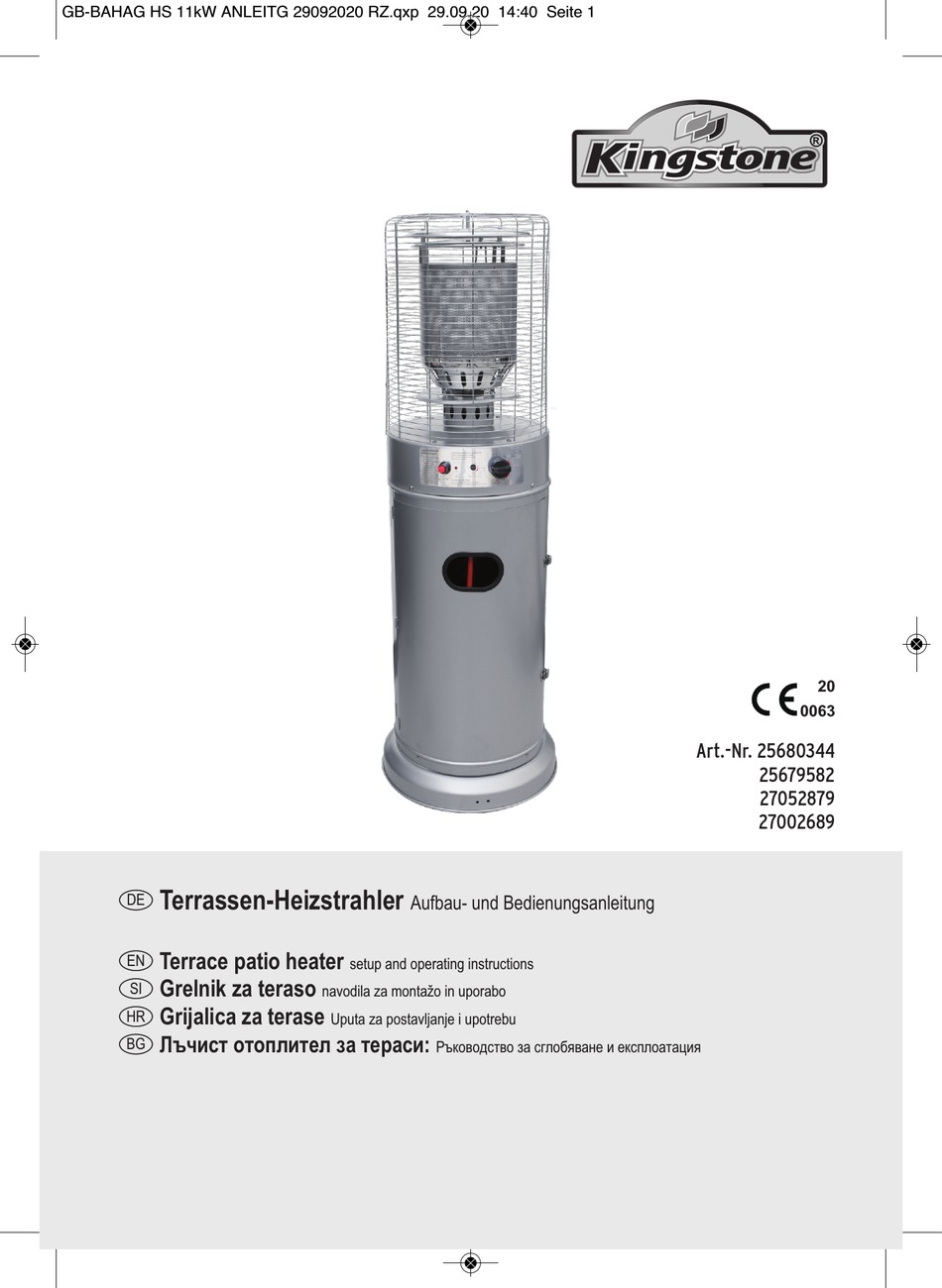 KINGSTONE 25680344 SET UP AND OPERATING INSTRUCTIONS MANUAL Pdf