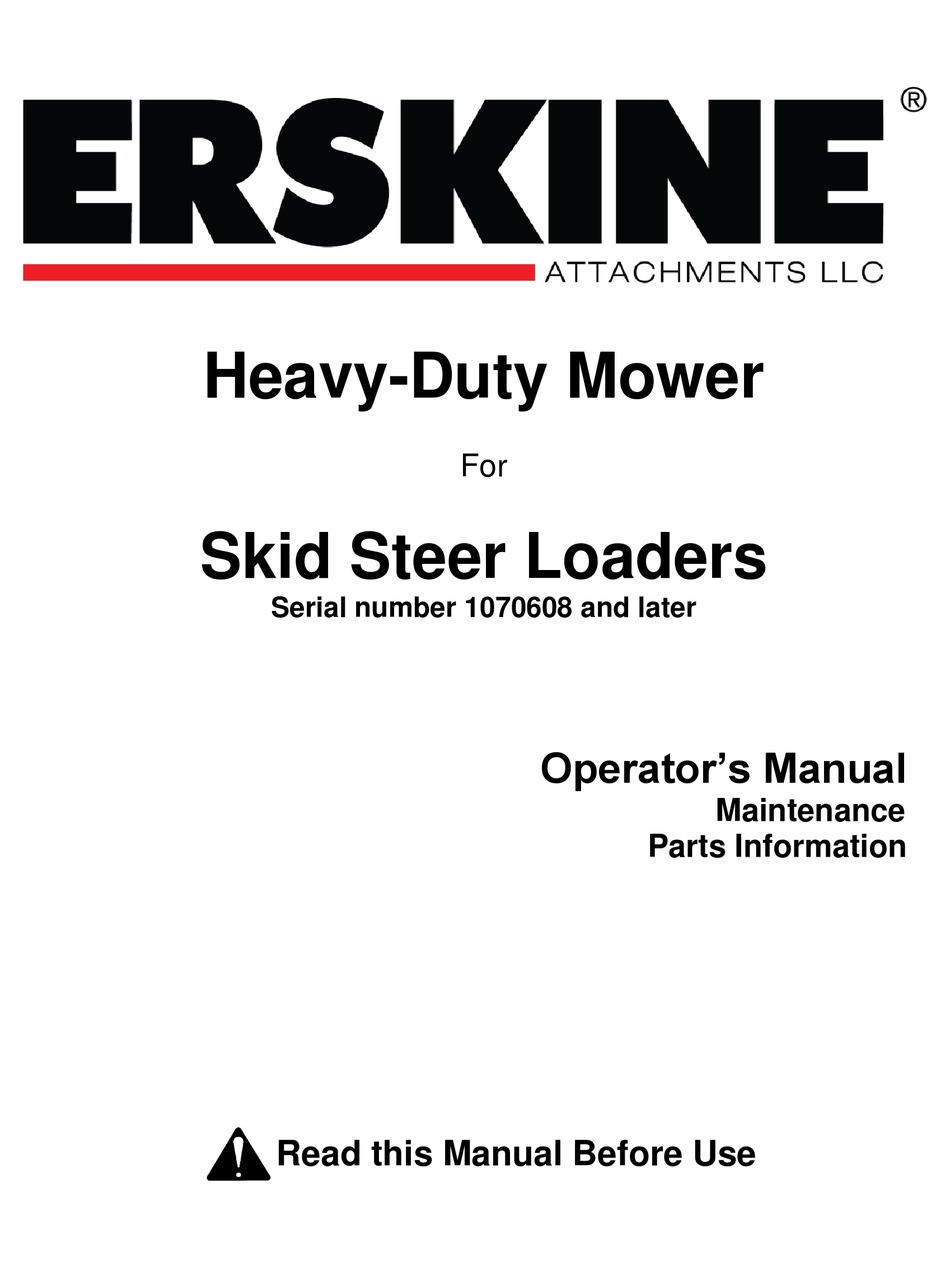 ERSKINE ATTACHMENTS 1070608 OPERATOR'S MANUAL Pdf Download ManualsLib
