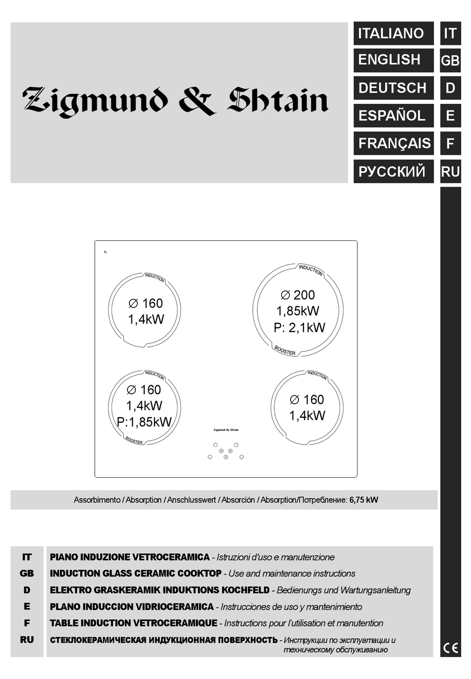ZIGMUND & SHTAIN 3PCLIOBI3640ZS USE AND MAINTENANCE INSTRUCTIONS Pdf ...