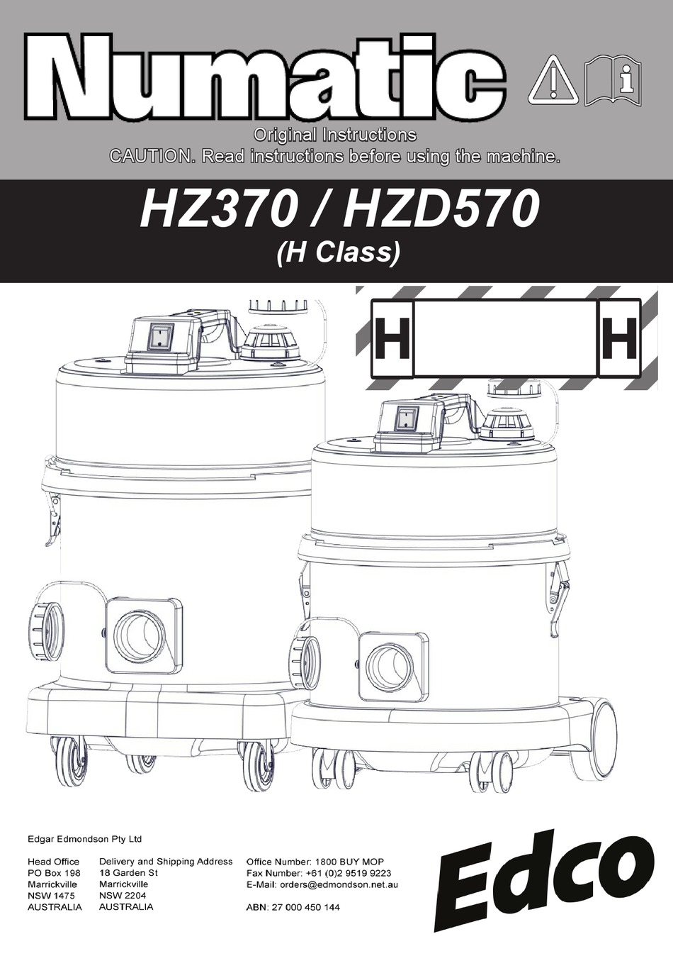 Replacement Parts - Numatic HZ370 