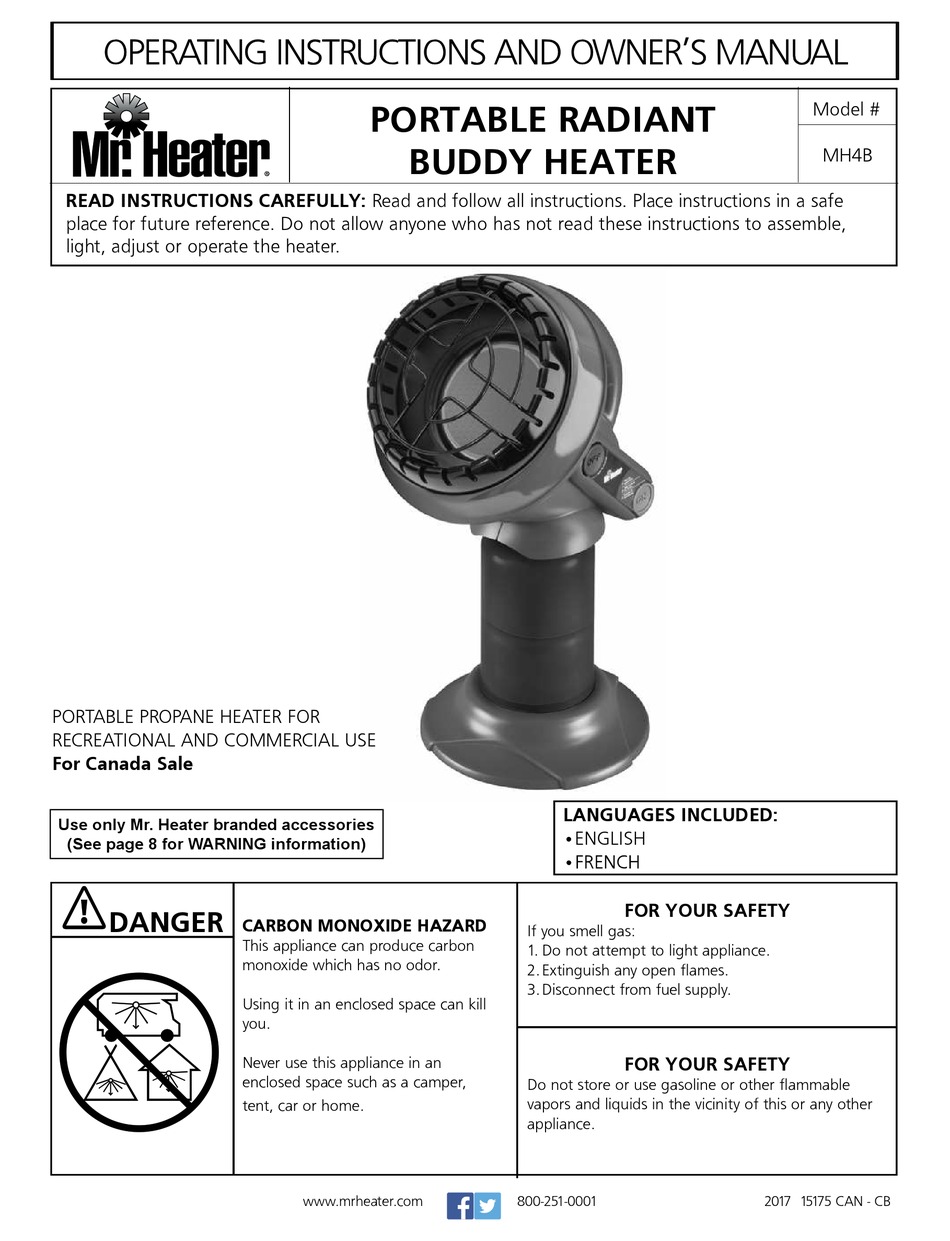 MR. HEATER MH4B OPERATING INSTRUCTIONS AND OWNER'S MANUAL Pdf Download