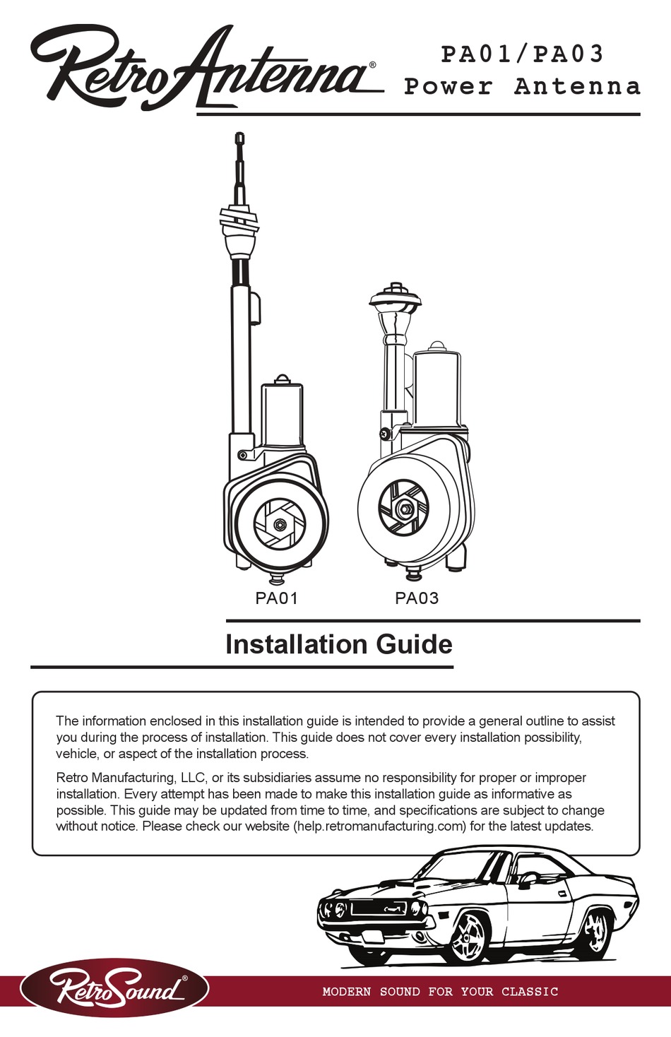 RETROSOUND RETROANTENNA PA01 INSTALLATION MANUAL Pdf Download ManualsLib
