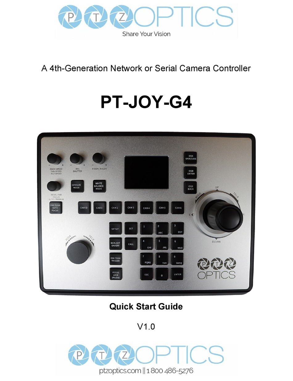 PTZOPTICS PTJOYG4 QUICK START MANUAL Pdf Download ManualsLib