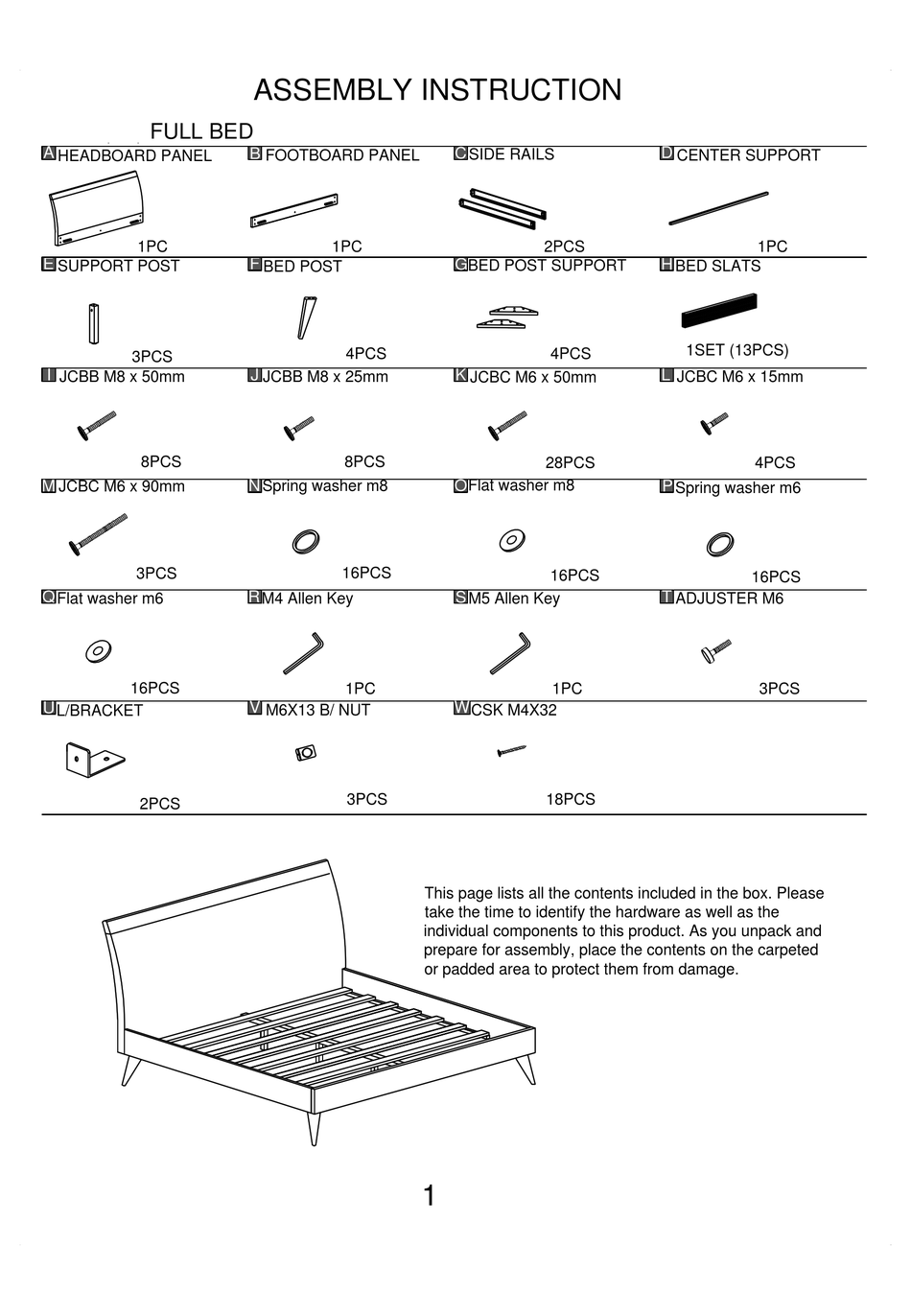 OVERSTOCK FULL BED ASSEMBLY INSTRUCTION MANUAL Pdf Download ManualsLib
