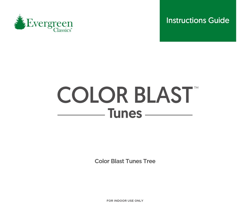 EVERGREEN COLOR BLAST TUNES TREE INSTRUCTION MANUAL Pdf Download