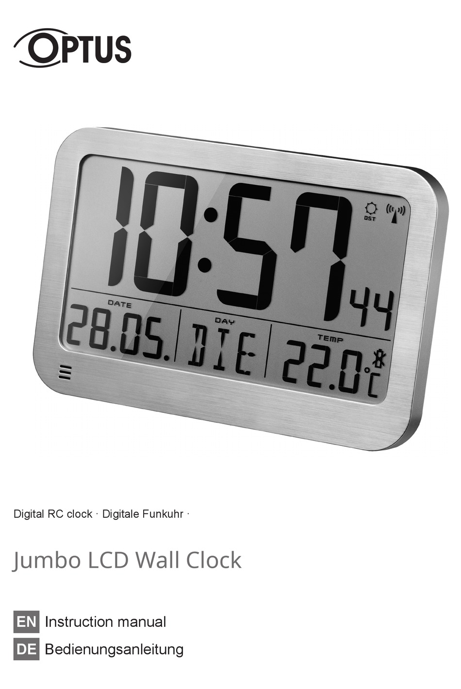 OPTUS JUMBO LCD WALL CLOCK INSTRUCTION MANUAL Pdf Download ManualsLib
