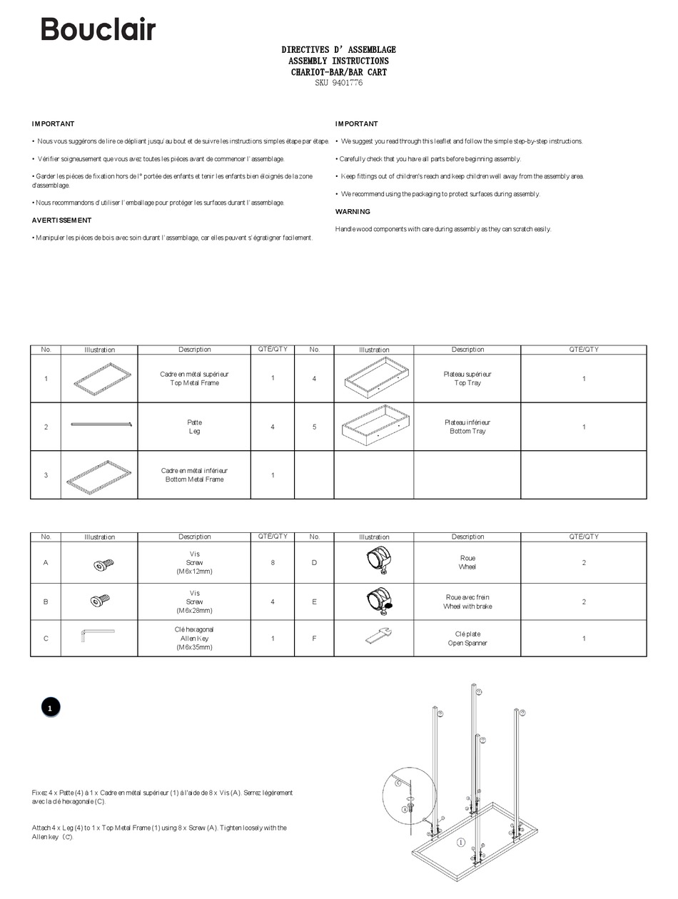 BOUCLAIR 9401776 ASSEMBLY INSTRUCTIONS Pdf Download ManualsLib