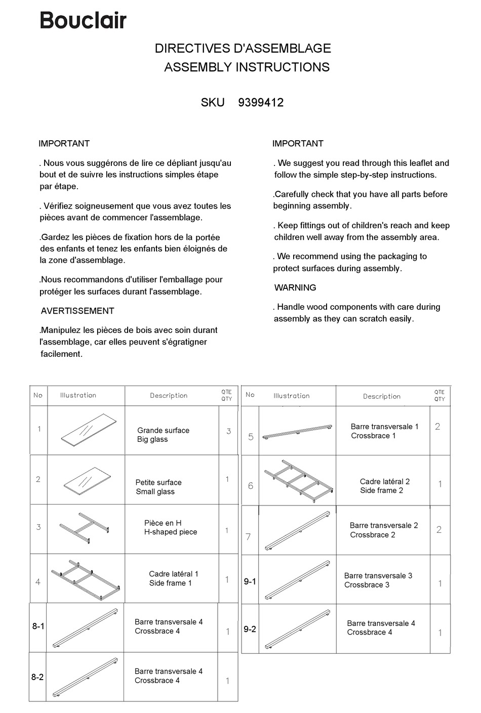 BOUCLAIR 9399412 ASSEMBLY INSTRUCTIONS Pdf Download ManualsLib