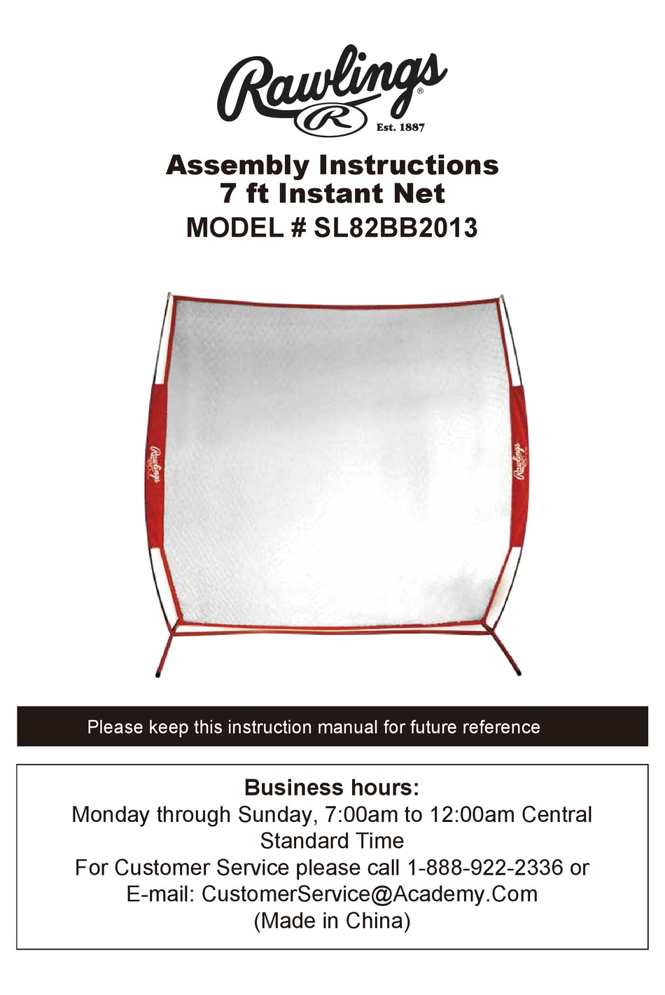 RAWLINGS SL82BB2013 ASSEMBLY INSTRUCTIONS MANUAL Pdf Download ManualsLib