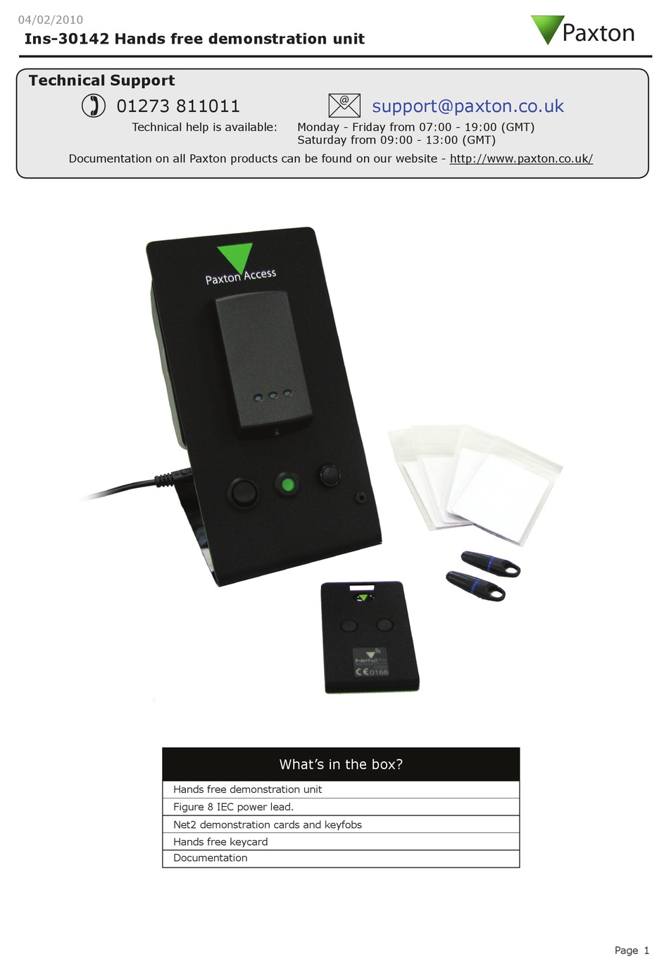 PAXTON INS30142 QUICK START MANUAL Pdf Download ManualsLib