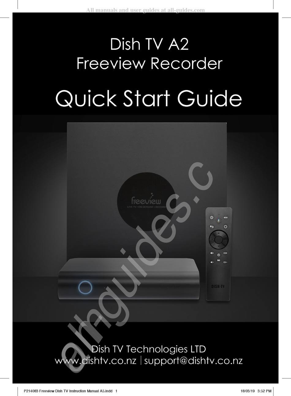 DISH TV A2 QUICK START MANUAL Pdf Download ManualsLib