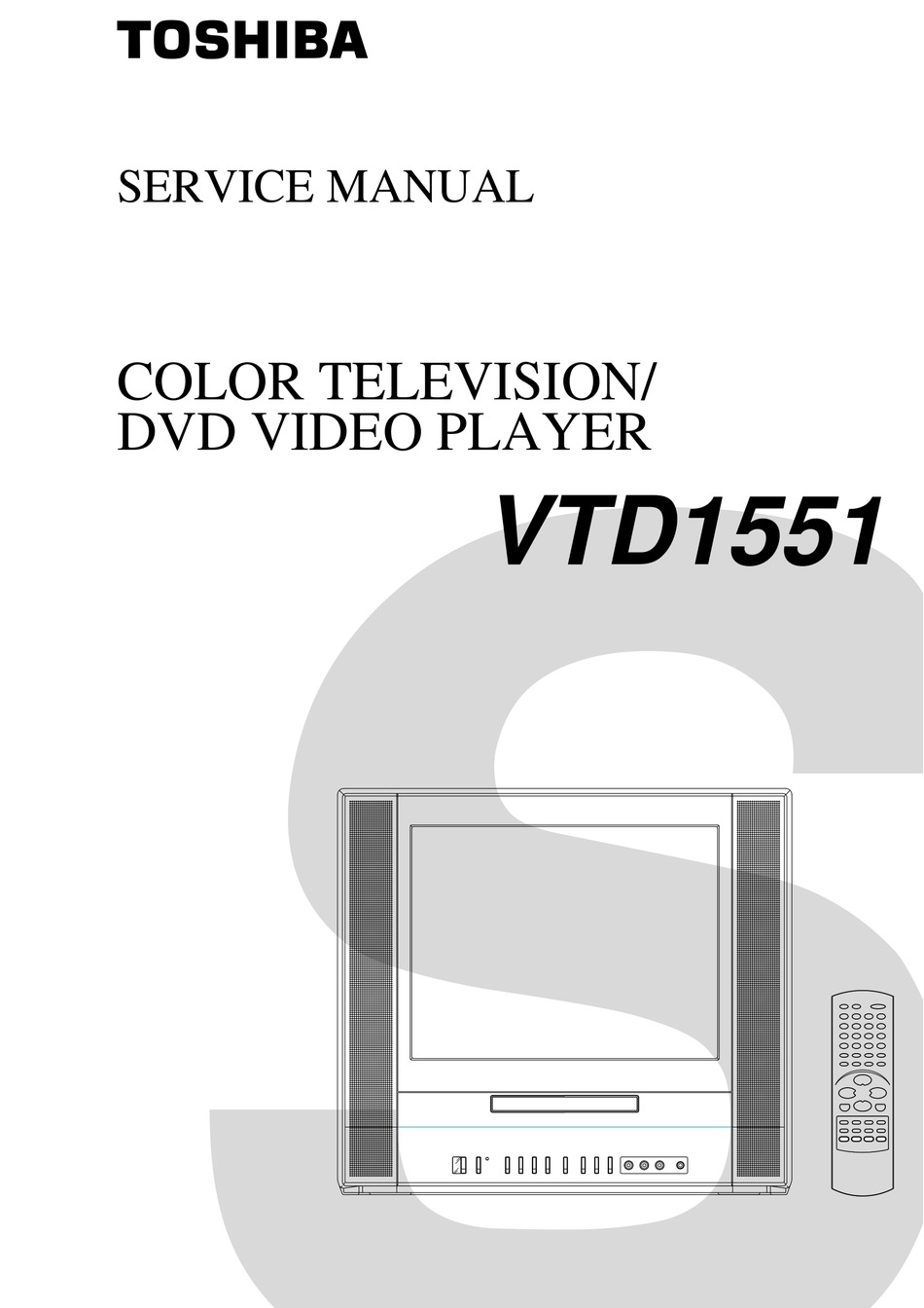 TOSHIBA VTD1551 SERVICE MANUAL Pdf Download | ManualsLib