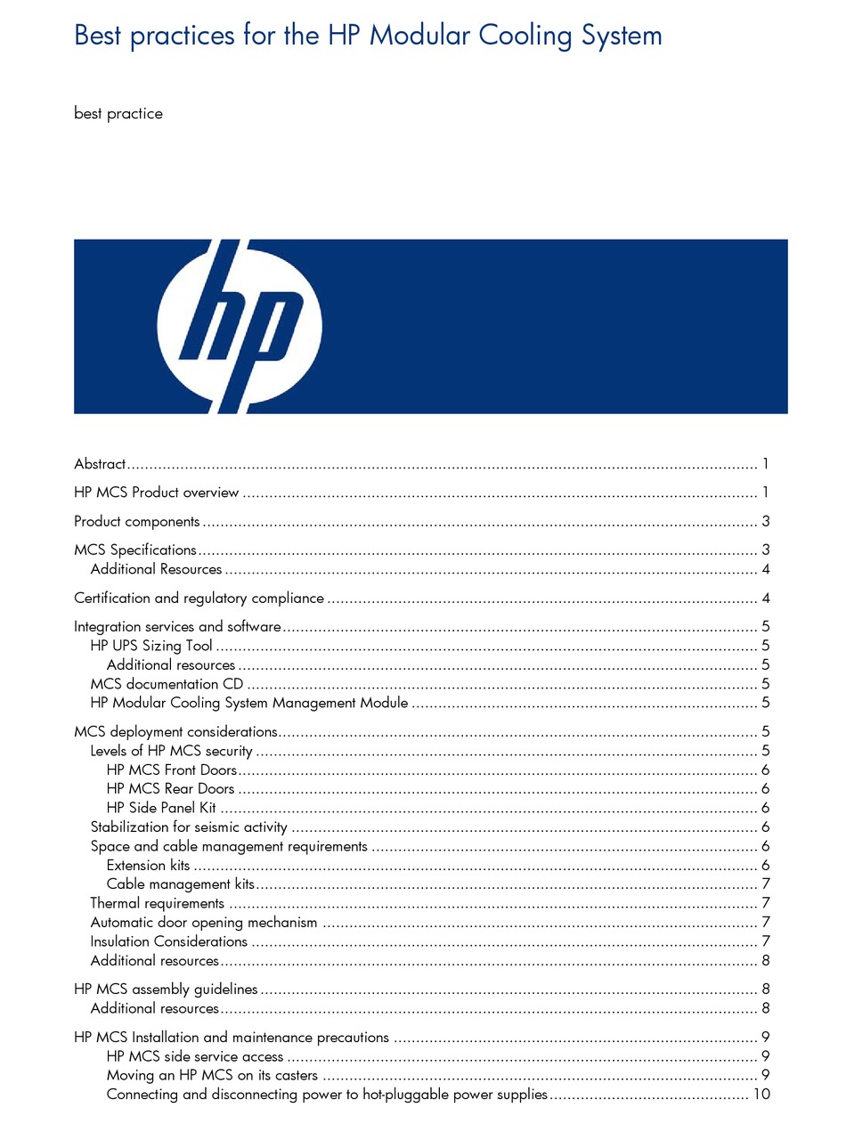 HP MCS MANUAL Pdf Download | ManualsLib