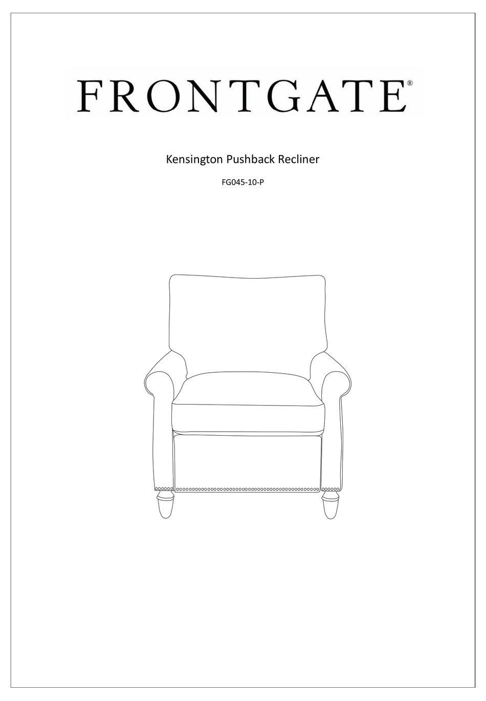 FRONTGATE KENSINGTON FG04510P QUICK START MANUAL Pdf Download