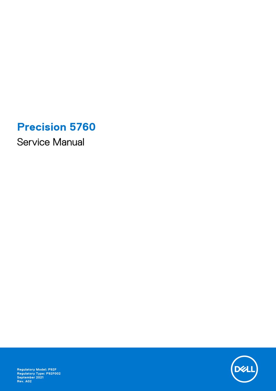 DELL PRECISION 5760 SERVICE MANUAL Pdf Download ManualsLib