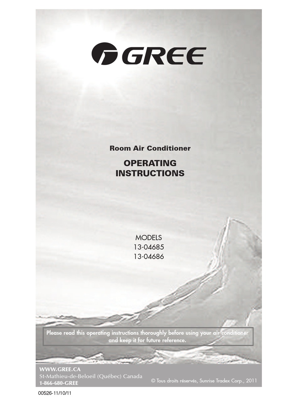 GREE 1304685 OPERATING INSTRUCTIONS MANUAL Pdf Download ManualsLib
