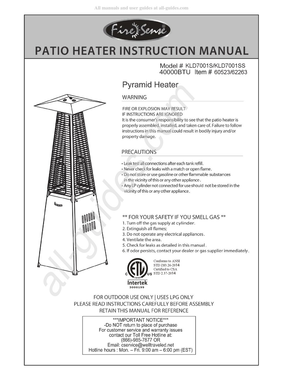 FIRE SENSE KLD7001S INSTRUCTION MANUAL Pdf Download ManualsLib