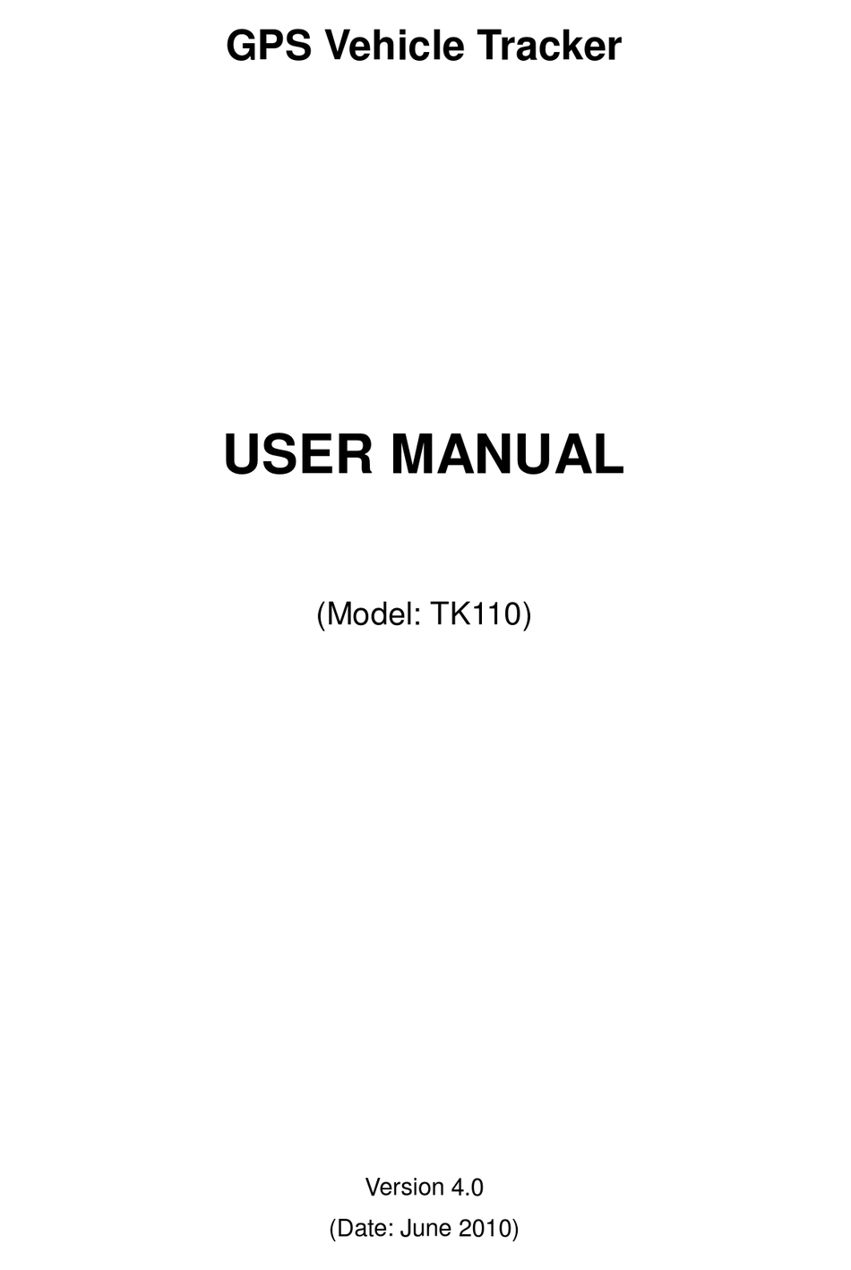 REALTIME TK110 USER MANUAL Pdf Download ManualsLib