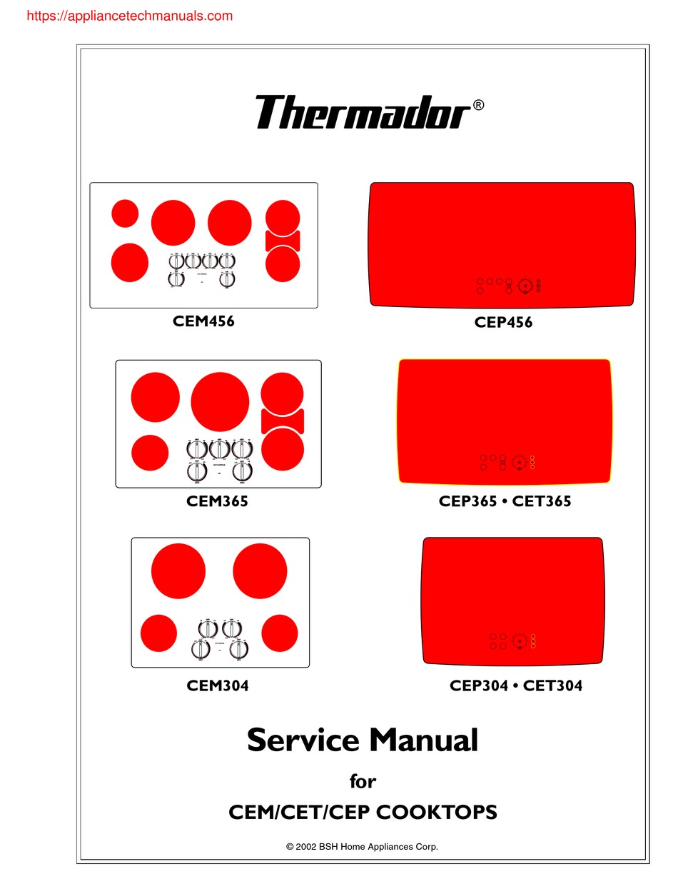 BSH THERMADOR CEM456 SERVICE MANUAL Pdf Download ManualsLib