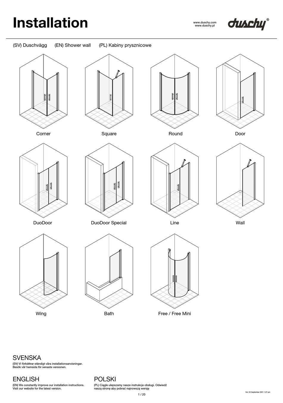DUSCHY CORNER INSTALLATION MANUAL Pdf Download ManualsLib