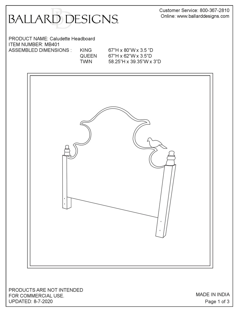 BALLARD DESIGNS MB401 QUICK START MANUAL Pdf Download ManualsLib