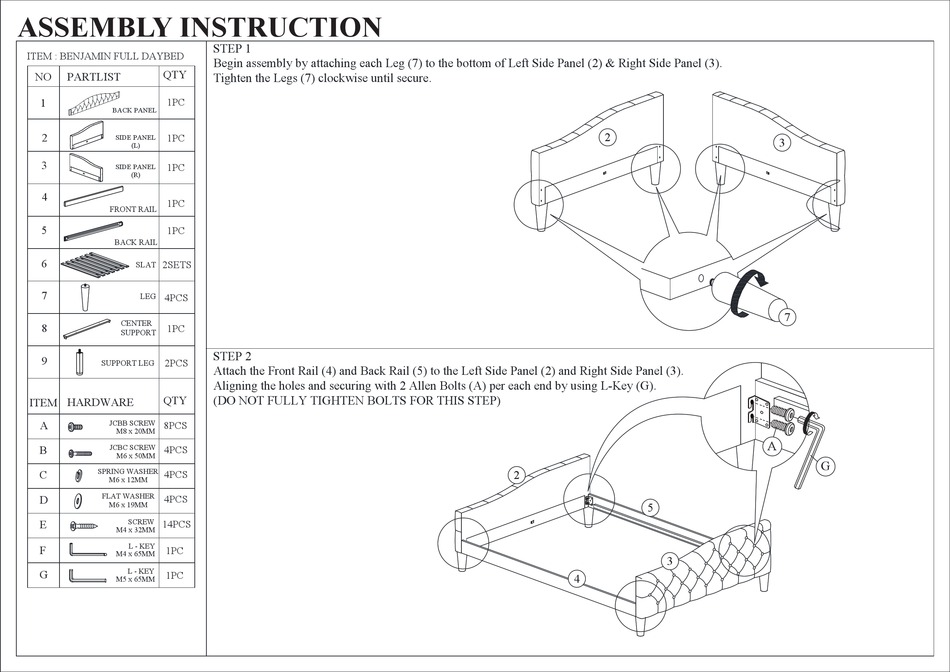 BAXTON STUDIO BENJAMIN B52D ASSEMBLY INSTRUCTION Pdf Download ManualsLib