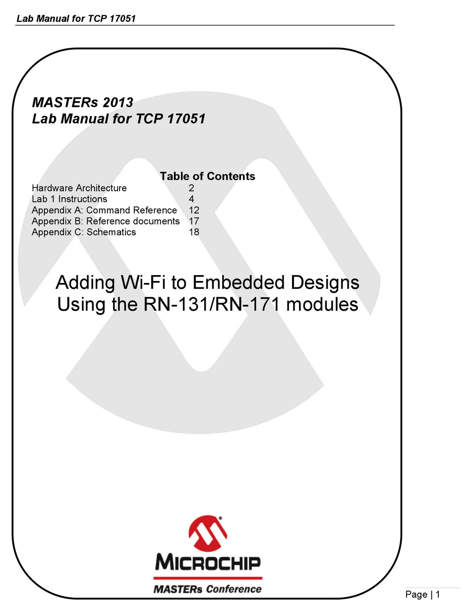 MICROCHIP TECHNOLOGY TCP 17051 MANUAL Pdf Download | ManualsLib