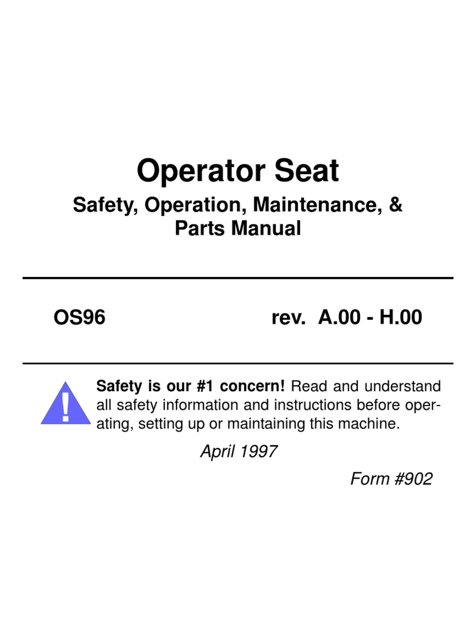 WOODMIZER OS96 SAFETY, OPERATION, MAINTENANCE AND PARTS MANUAL Pdf