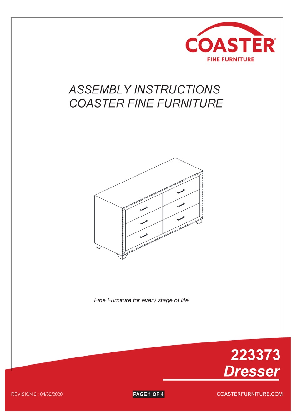 COASTER 223373 ASSEMBLY INSTRUCTIONS Pdf Download ManualsLib