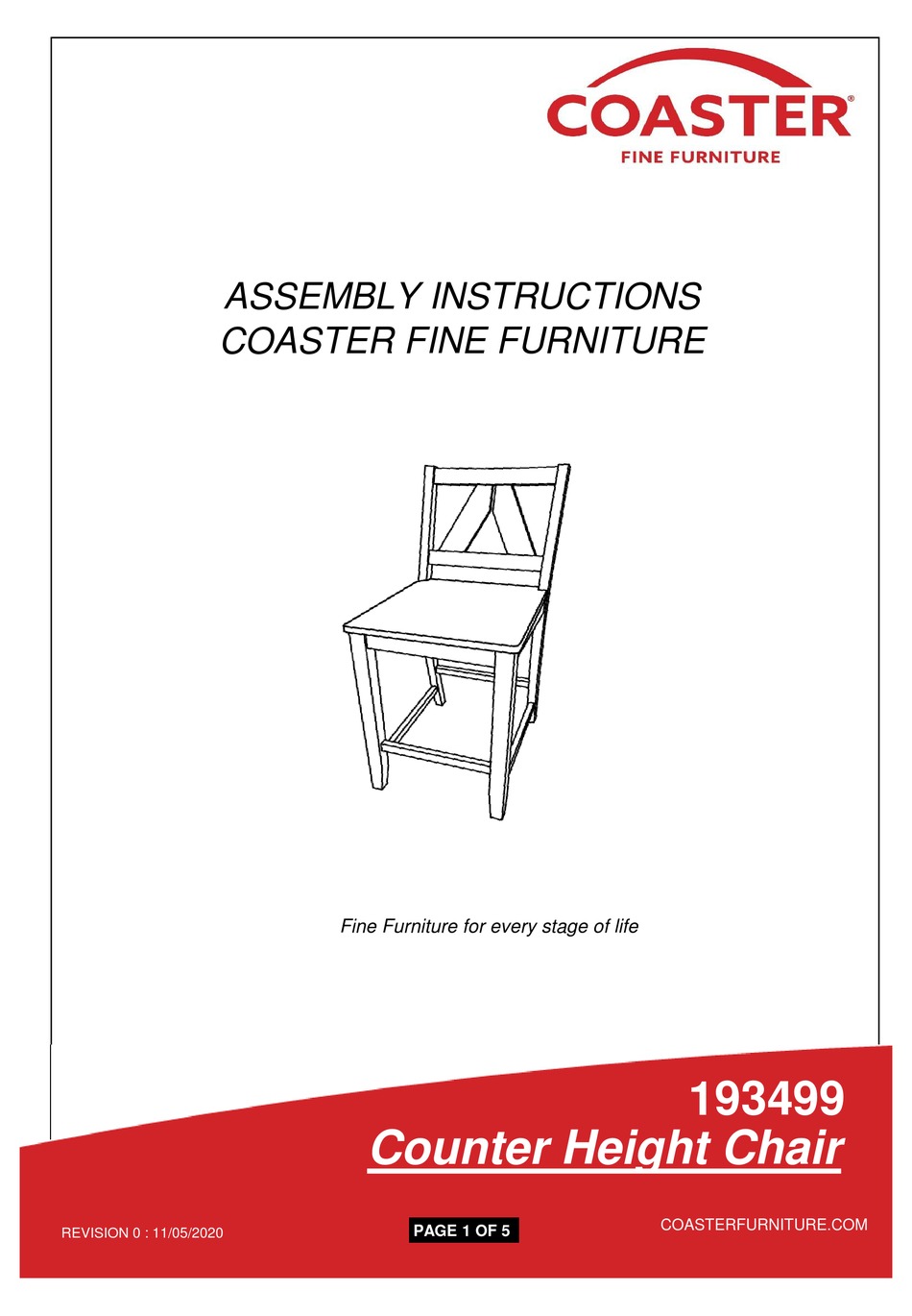 COASTER 193499 ASSEMBLY INSTRUCTIONS MANUAL Pdf Download ManualsLib
